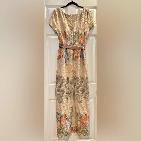 Adrianna Papell  Floral Dress with Satin Waistband size 10 - Picture 4 of 14